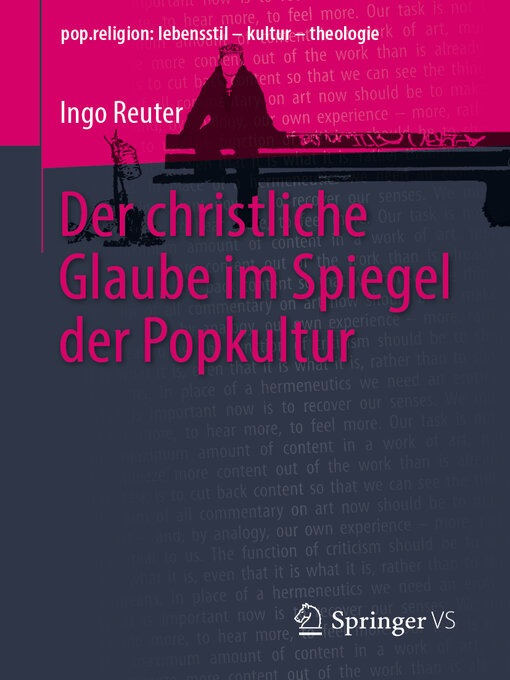 Title details for Der christliche Glaube im Spiegel der Popkultur by Ingo Reuter - Available
